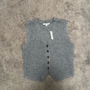 Madewell Gray V-Neck Sweater Vest